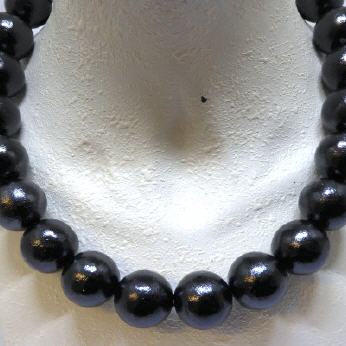 Kette Cotton Pearls Black