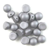 2-Hole-Cabochon Etched Aluminium Silver