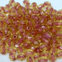 Glassch. Rose Lined Yellow 4mm