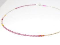 Kette Pip Beads Pink Türkis